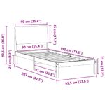 Casa si Gradina - Mobilier - Paturi si accesorii - Paturi - Cadru de pat Maroniu si taupe 90 x 190 cm Lemn masiv de pin - Infinity.ro