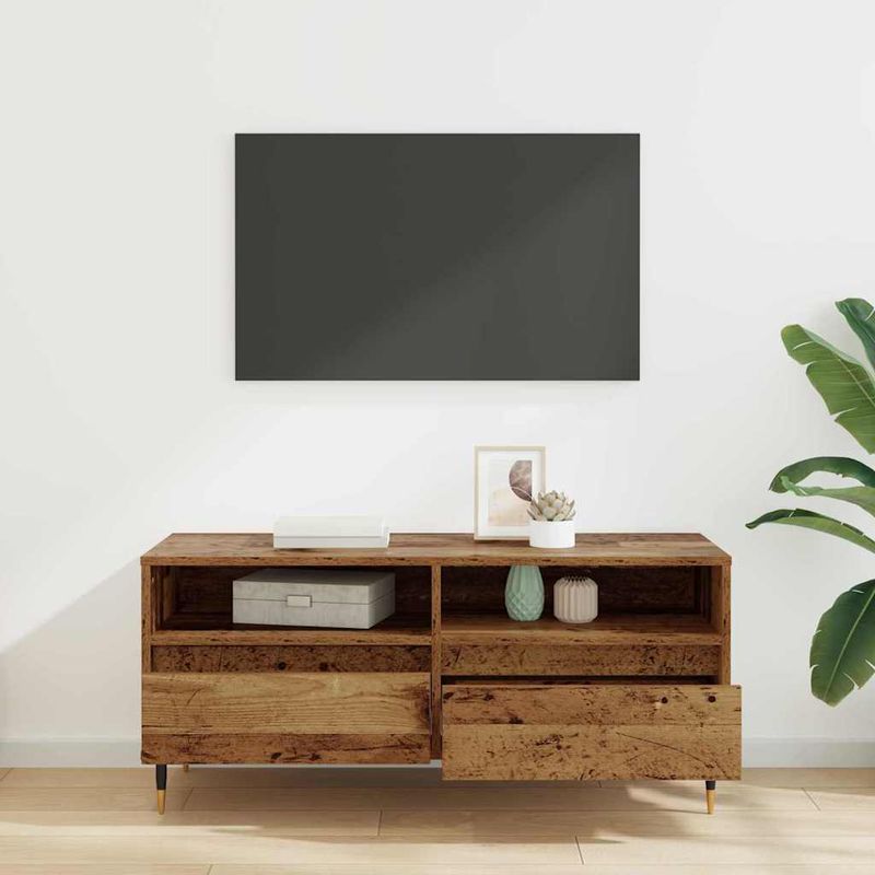 Casa si Gradina - Mobilier - Comode si corpuri - Comode - Cabinet TV cu sertar Lemn Vechi 100 x 34,5 x 44,5 cm - Infinity.ro