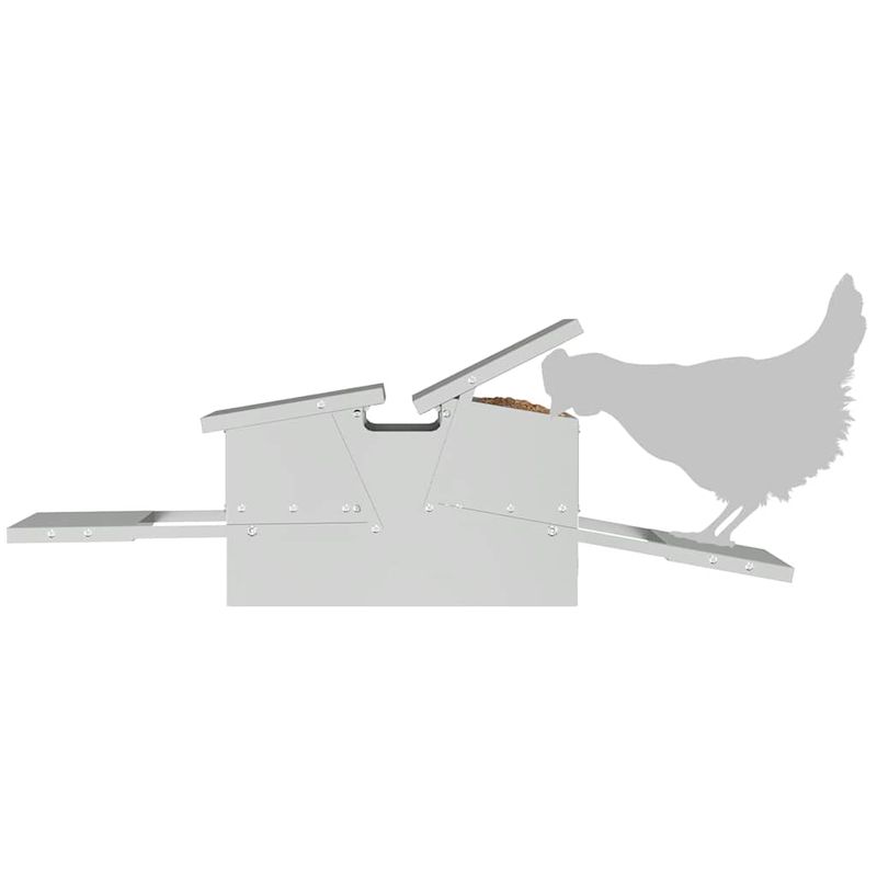 Petshop - Accesorii petshop - Castroane si adapatori - Hranitor cu pedale pentru pui Argintiu 75 x 53 x 20,5 cm - Infinity.ro