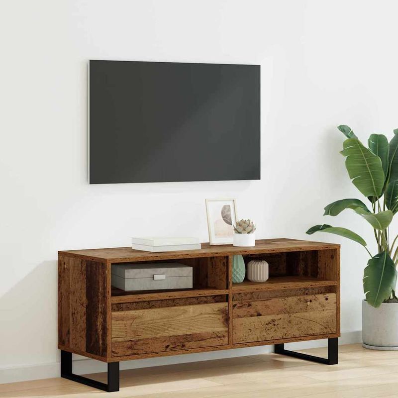 Casa si Gradina - Mobilier - Comode si corpuri - Comode - Cabinet TV cu sertar Lemn Vechi 100 x 34,5 x 44,5 cm - Infinity.ro