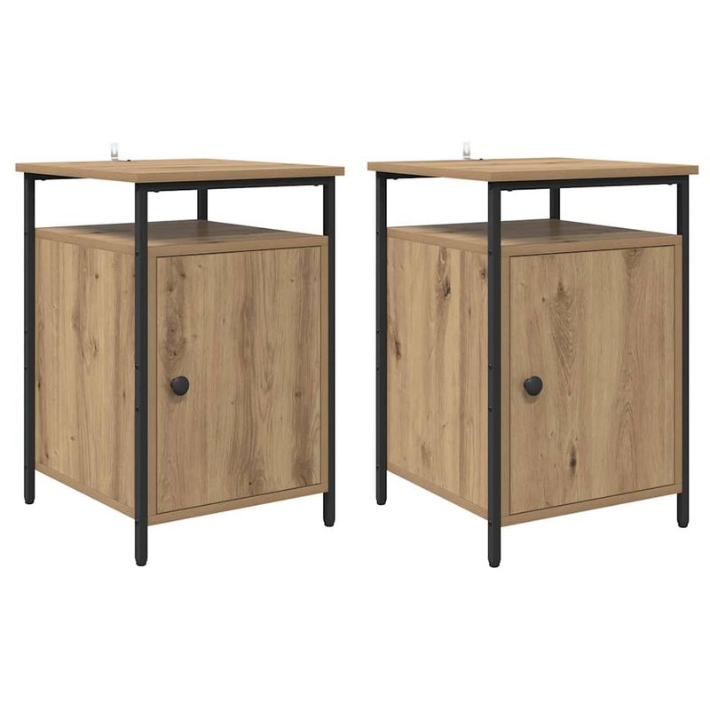 Casa si Gradina - Mobilier - Comode si corpuri - Noptiere - Noptiera 2 pcs Stejar Artizanal 40 x 42 x 60cm - Infinity.ro