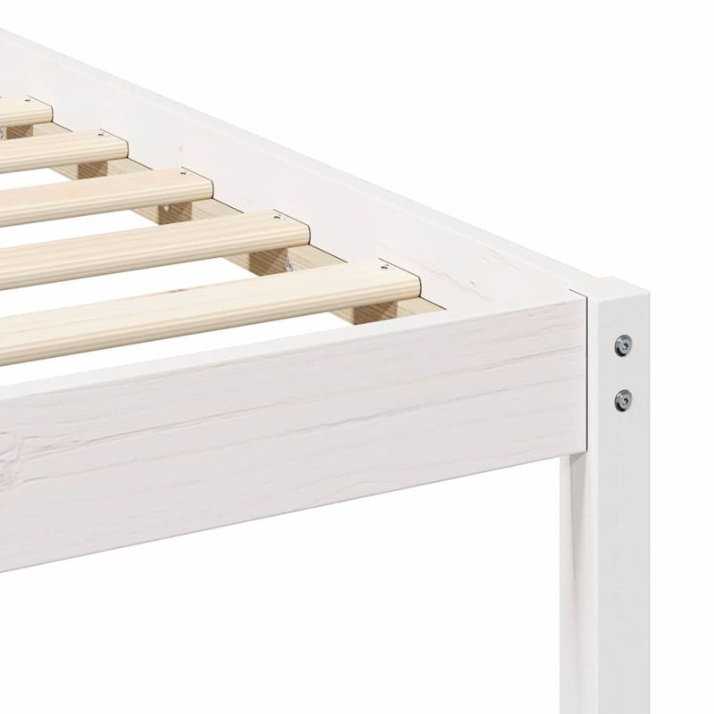 Casa si Gradina - Mobilier - Paturi si accesorii - Paturi - Cadru de pat cu mese laterale Alb 80 x 220 cm Lemn de pin masiv - Infinity.ro