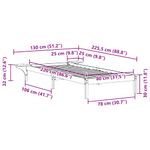 Casa si Gradina - Mobilier - Paturi si accesorii - Paturi - Cadru de pat cu mese laterale Alb 80 x 220 cm Lemn de pin masiv - Infinity.ro