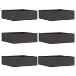 Casa si Gradina - Gradina si terasa - Garduri, panouri si accesorii - Margine pentru gazon 6 pcs Negru 40 x 40 x 13 cm Otel - Infinity.ro