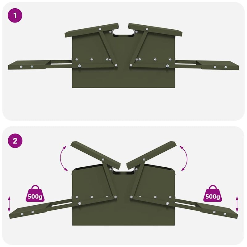 Petshop - Accesorii petshop - Castroane si adapatori - Hranitor cu pedale pentru pui Verde masliniu 75 x 53 x 20,5 cm - Infinity.ro