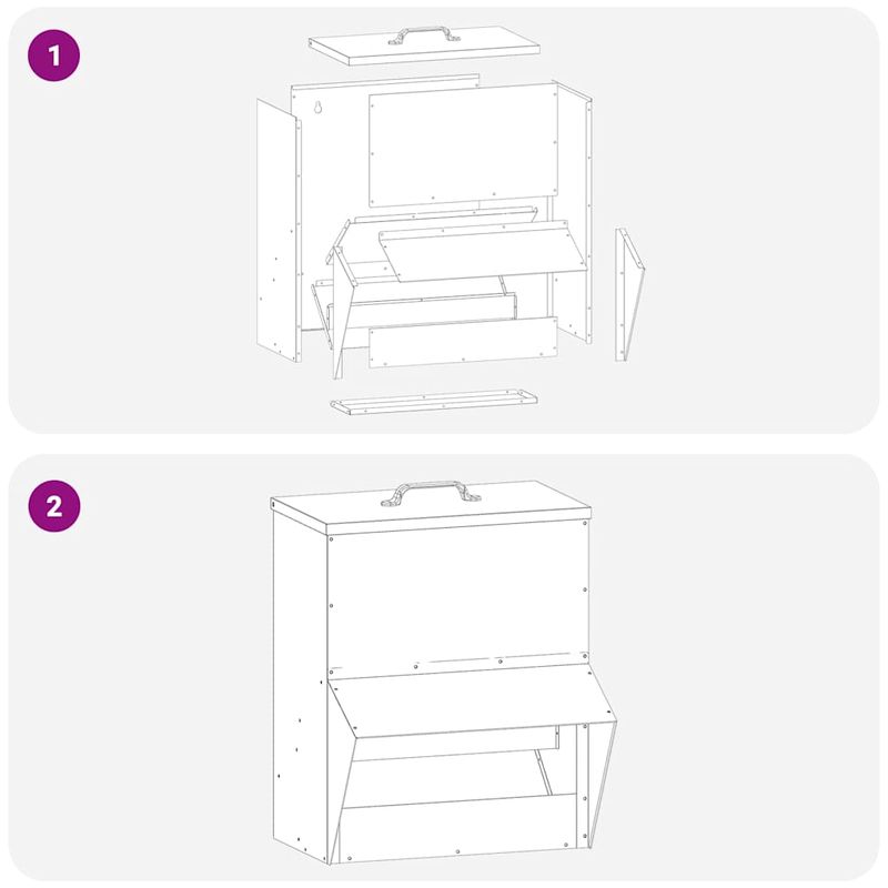 Petshop - Accesorii petshop - Castroane si adapatori - Feeder pentru pui Verde masliniu 20 x 25 x 35 cm - Infinity.ro