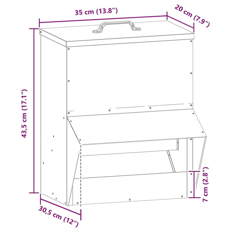Petshop - Accesorii petshop - Castroane si adapatori - Feeder pentru pui Verde masliniu 20 x 25 x 35 cm - Infinity.ro
