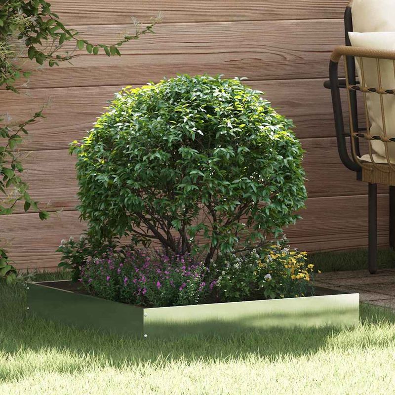 Casa si Gradina - Gradina si terasa - Garduri, panouri si accesorii - Margine pentru gazon Argintiu 60 x 60 x 13 cm Otel inoxidabil - Infinity.ro