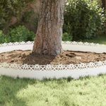 Casa si Gradina - Gradina si terasa - Garduri, panouri si accesorii - Borduri pentru gazon 30 pcs Alb 103 x 0,05 x 22 cm Otel - Infinity.ro