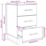 Casa si Gradina - Mobilier - Comode si corpuri - Noptiere - Noptiera Lemn Vechi 40 x 40 x 66 cm Lemn compozit - Infinity.ro