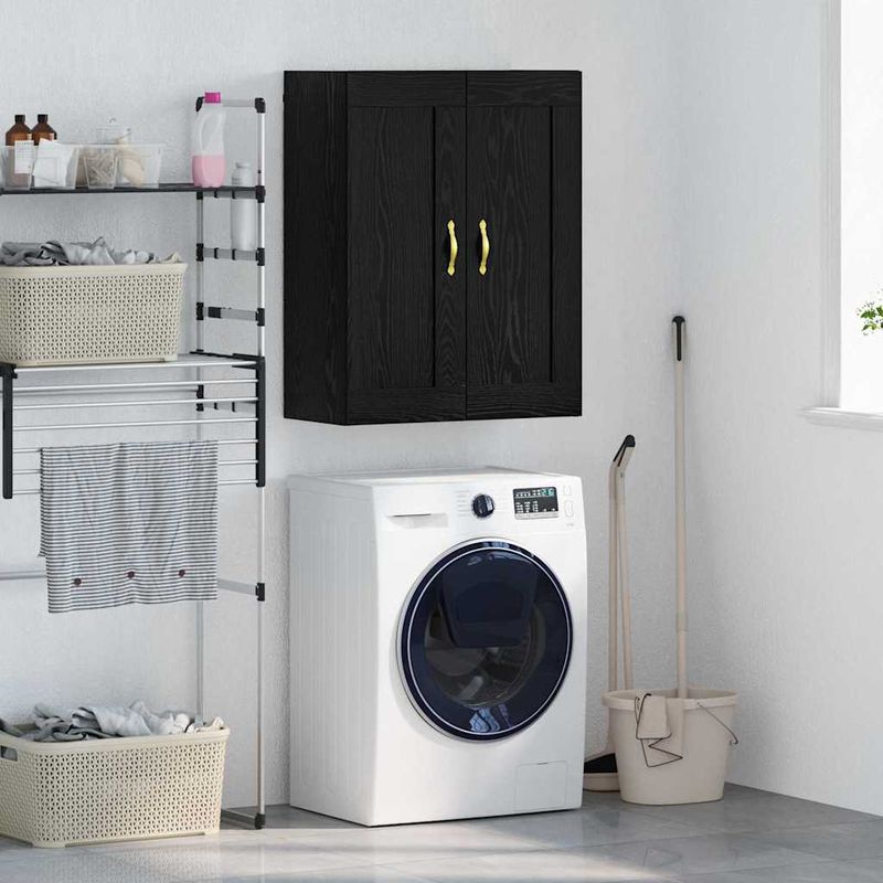 Casa si Gradina - Mobilier - Comode si corpuri - Comode - Dulap montat pe perete Stejar Negru 69,5 x 34 x 90 cm - Infinity.ro