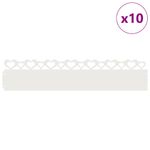 Casa si Gradina - Gradina si terasa - Garduri, panouri si accesorii - Borduri pentru gazon 10 pcs Alb 103 x 0,05 x 22 cm Otel - Infinity.ro