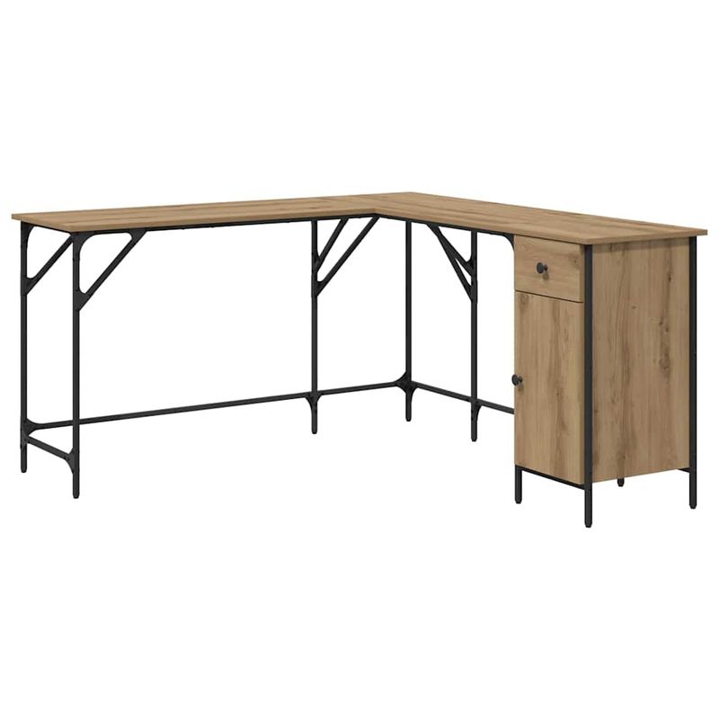 Casa si Gradina - Mobilier - Mese si birouri - Birouri - Birou Stejar Artizanal 141 x 141 x 75 cm Lemn compozit - Infinity.ro