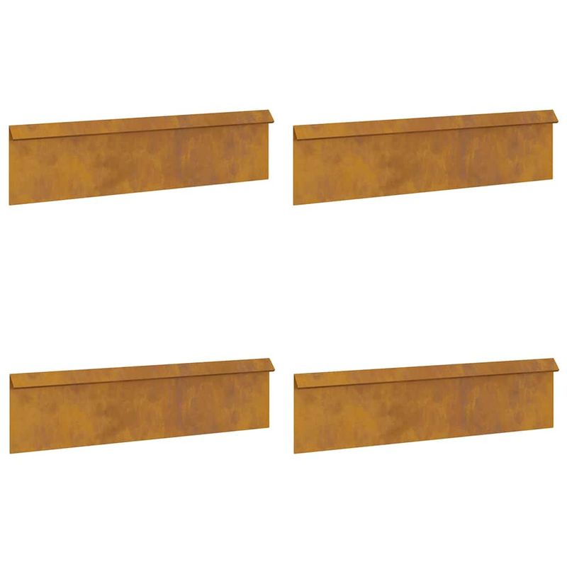 Casa si Gradina - Gradina si terasa - Garduri, panouri si accesorii - Gard pentru melci 4 pcs Ruginit 100 x 3,5 x 25 cm - Infinity.ro