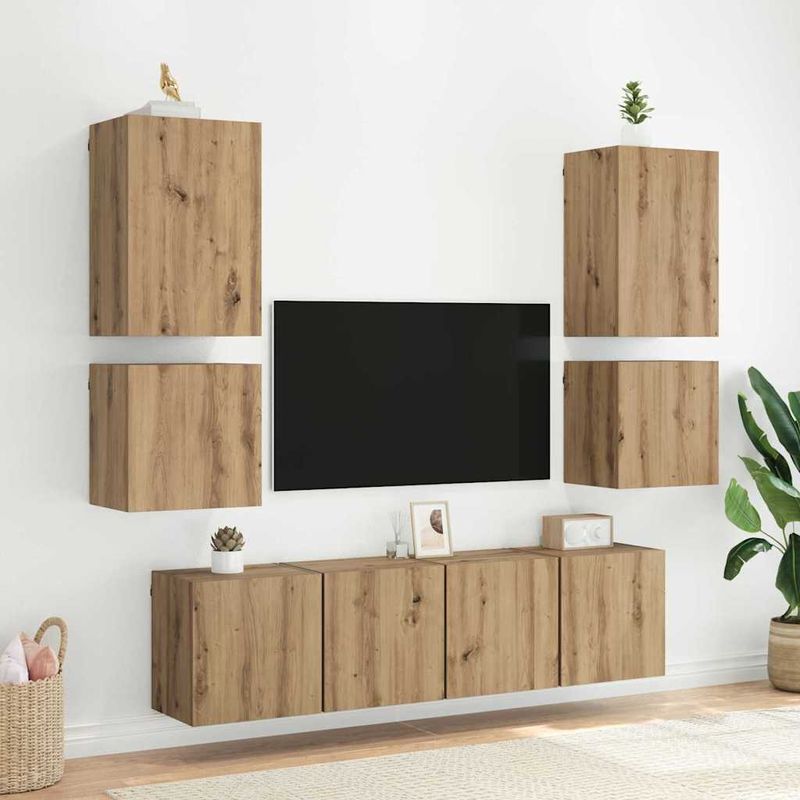 Casa si Gradina - Mobilier - Comode si corpuri - Comode - Dulap TV de perete Stejar Artizanal 40,5x30x40cm Lemn compozit - Infinity.ro