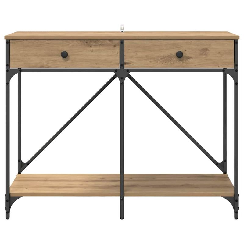Casa si Gradina - Mobilier - Comode si corpuri - Noptiere - Masa de consola cu sertar Stejar Artizanal 100 x 39 x 78,5 cm - Infinity.ro