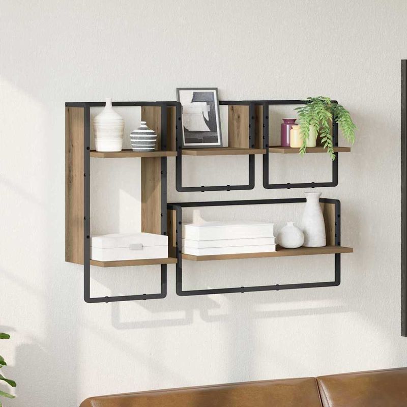 Casa si Gradina - Mobilier - Biblioteci si rafturi - Rafturi - Set rafturi de perete 4 pcs Stejar Artizanal 65 x 25 x 30 cm - Infinity.ro