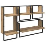 Casa si Gradina - Mobilier - Biblioteci si rafturi - Rafturi - Set rafturi de perete 4 pcs Stejar Artizanal 65 x 25 x 30 cm - Infinity.ro