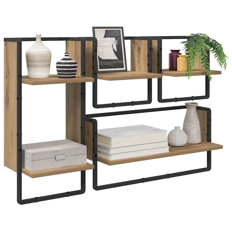 Casa si Gradina - Mobilier - Biblioteci si rafturi - Rafturi - Set rafturi de perete 4 pcs Stejar Artizanal 65 x 25 x 30 cm - Infinity.ro