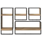 Casa si Gradina - Mobilier - Biblioteci si rafturi - Rafturi - Set rafturi de perete 4 pcs Stejar Artizanal 65 x 25 x 30 cm - Infinity.ro