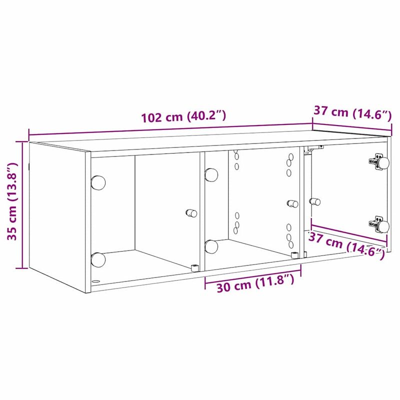 Casa si Gradina - Mobilier - Dulapuri si sifoniere - Dulapuri - Dulap de perete Lemn Vechi 102 x 37 x 35 cm Lemn compozit - Infinity.ro