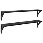 Casa si Gradina - Mobilier - Biblioteci si rafturi - Rafturi - Semele de perete cu raft 2 pcs Stejar Negru 80 x 15 x 15,5 cm - Infinity.ro