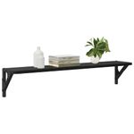 Casa si Gradina - Mobilier - Biblioteci si rafturi - Rafturi - Semele de perete cu raft 2 pcs Stejar Negru 80 x 15 x 15,5 cm - Infinity.ro