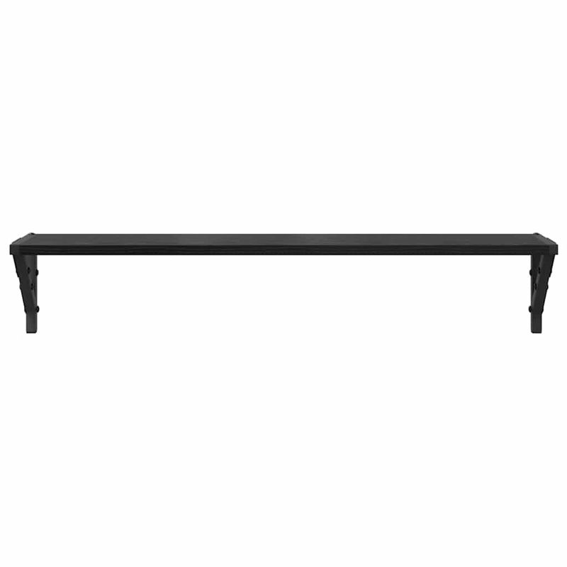 Casa si Gradina - Mobilier - Biblioteci si rafturi - Rafturi - Semele de perete cu raft 2 pcs Stejar Negru 80 x 15 x 15,5 cm - Infinity.ro