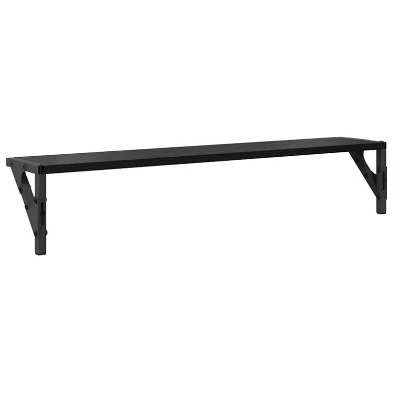 Casa si Gradina - Mobilier - Biblioteci si rafturi - Rafturi - Semele de perete cu raft 2 pcs Stejar Negru 80 x 15 x 15,5 cm - Infinity.ro