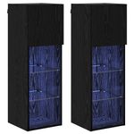 Casa si Gradina - Mobilier - Comode si corpuri - Comode - Sifonieri pentru TV montate pe perete 2 pcs Stejar Negru - Infinity.ro