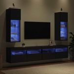 Casa si Gradina - Mobilier - Comode si corpuri - Comode - Sifonieri pentru TV montate pe perete 2 pcs Stejar Negru - Infinity.ro