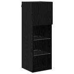 Casa si Gradina - Mobilier - Comode si corpuri - Comode - Sifonieri pentru TV montate pe perete 2 pcs Stejar Negru - Infinity.ro
