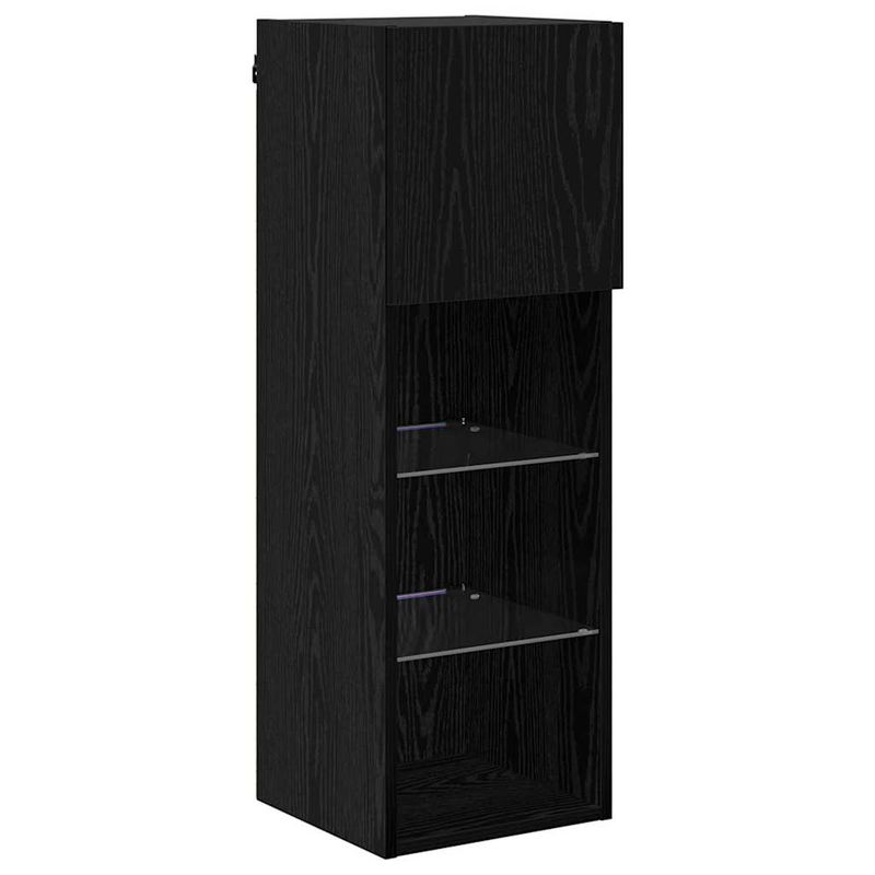 Casa si Gradina - Mobilier - Comode si corpuri - Comode - Sifonieri pentru TV montate pe perete 2 pcs Stejar Negru - Infinity.ro