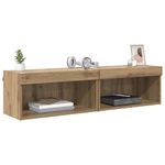 Casa si Gradina - Mobilier - Comode si corpuri - Comode - Dulapuri TV Pe perete 2 pcs Stejar Artizanal 60 x 30 x 30 cm - Infinity.ro