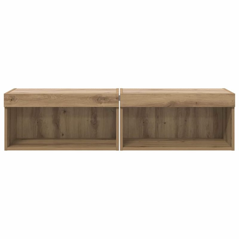 Casa si Gradina - Mobilier - Comode si corpuri - Comode - Dulapuri TV Pe perete 2 pcs Stejar Artizanal 60 x 30 x 30 cm - Infinity.ro
