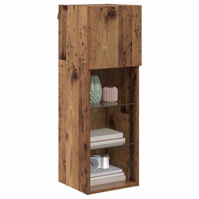 Casa si Gradina - Mobilier - Comode si corpuri - Comode - Sifonieri pentru TV montate pe perete 2 pcs Lemn Vechi - Infinity.ro