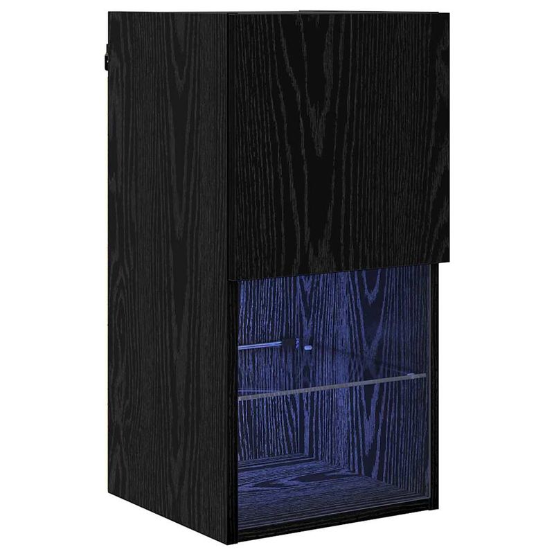 Casa si Gradina - Mobilier - Comode si corpuri - Comode - Sistem de TV montat pe perete Stejar Negru 30,5 x 30 x 60 cm - Infinity.ro