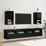 Casa si Gradina - Mobilier - Comode si corpuri - Comode - Sistem de TV montat pe perete Stejar Negru 30,5 x 30 x 60 cm - Infinity.ro