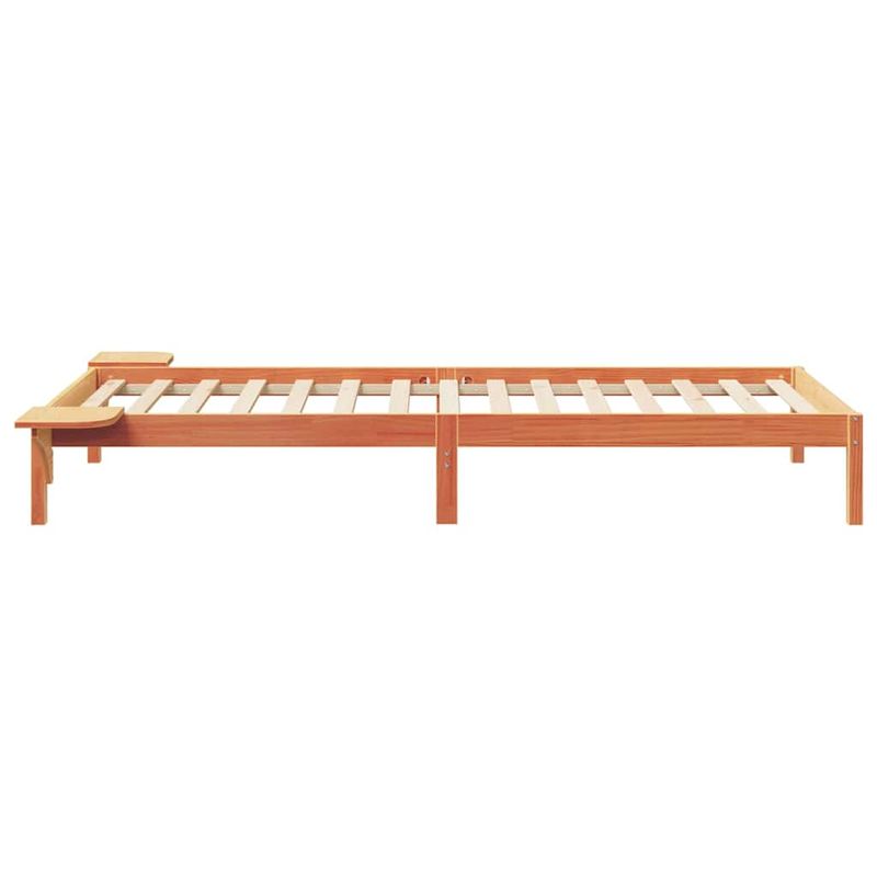 Casa si Gradina - Mobilier - Paturi si accesorii - Paturi - Cadru de pat cu mese laterale Maroniu cerat 90 x 210 cm - Infinity.ro