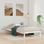 Casa si Gradina - Mobilier - Paturi si accesorii - Paturi - Cadru de pat cu mese laterale Alb 100 x 210 cm - Infinity.ro
