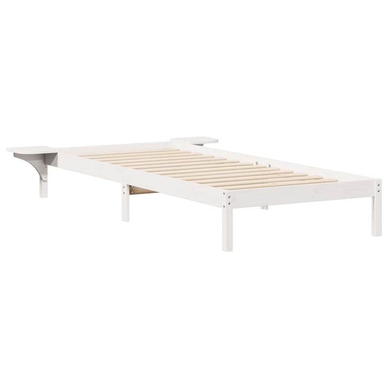 Casa si Gradina - Mobilier - Paturi si accesorii - Paturi - Cadru de pat cu mese laterale Alb 100 x 210 cm - Infinity.ro