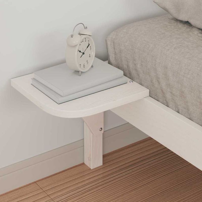 Casa si Gradina - Mobilier - Paturi si accesorii - Paturi - Cadru de pat cu mese laterale Alb 100 x 210 cm - Infinity.ro