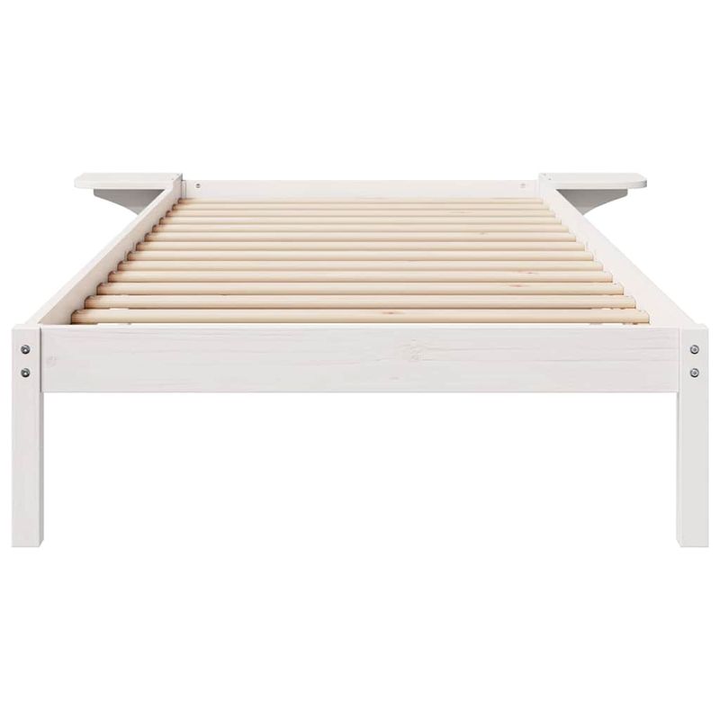 Casa si Gradina - Mobilier - Paturi si accesorii - Paturi - Cadru de pat cu mese laterale Alb 100 x 210 cm - Infinity.ro