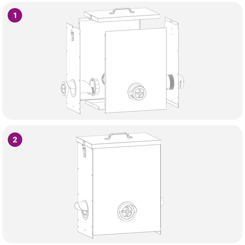 Petshop - Accesorii petshop - Castroane si adapatori - Feeder pentru pui 2 pcs Negru 32,5 x 20,5 x 43 cm - Infinity.ro