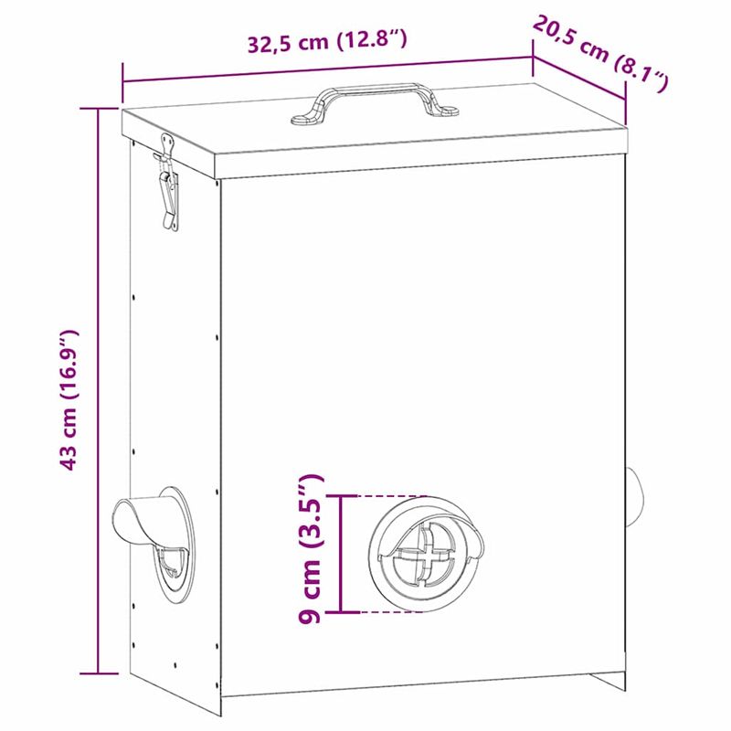 Petshop - Accesorii petshop - Castroane si adapatori - Feeder pentru pui 2 pcs Negru 32,5 x 20,5 x 43 cm - Infinity.ro