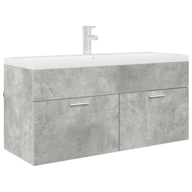 Casa si Gradina - Mobilier - Mobilier baie - Comode baie - Comoda de chiuveta Pe perete Gri din beton 38,5 x 100 x 46 cm - Infinity.ro