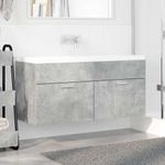 Casa si Gradina - Mobilier - Mobilier baie - Comode baie - Comoda de chiuveta Pe perete Gri din beton 38,5 x 100 x 46 cm - Infinity.ro