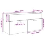 Casa si Gradina - Mobilier - Mobilier baie - Comode baie - Comoda de chiuveta Pe perete Gri din beton 38,5 x 100 x 46 cm - Infinity.ro