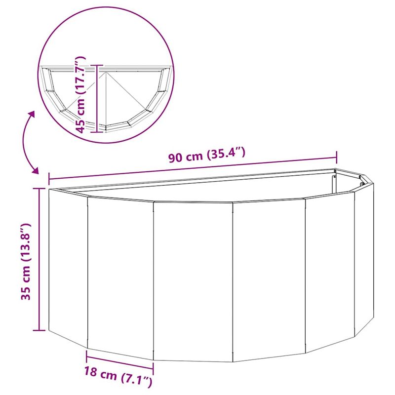Casa si Gradina - Gradinarit si plante - Plante si ghivece - Ghivece si suporturi - Jardiniera Negru 90 x 45 x 35 cm Otel - Infinity.ro