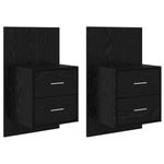 Casa si Gradina - Mobilier - Comode si corpuri - Noptiere - Noptiera suspendata 2 pcs Stejar Negru 48,5 x 32,5 x 80 cm - Infinity.ro